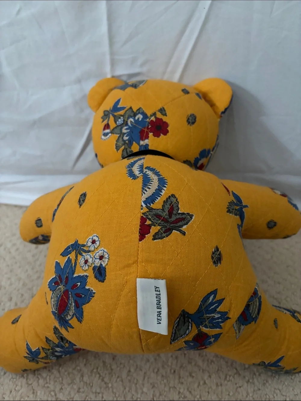 Rare Vintage Vera Bradley French Yellow Floral Paisley Plush Teddy Bear